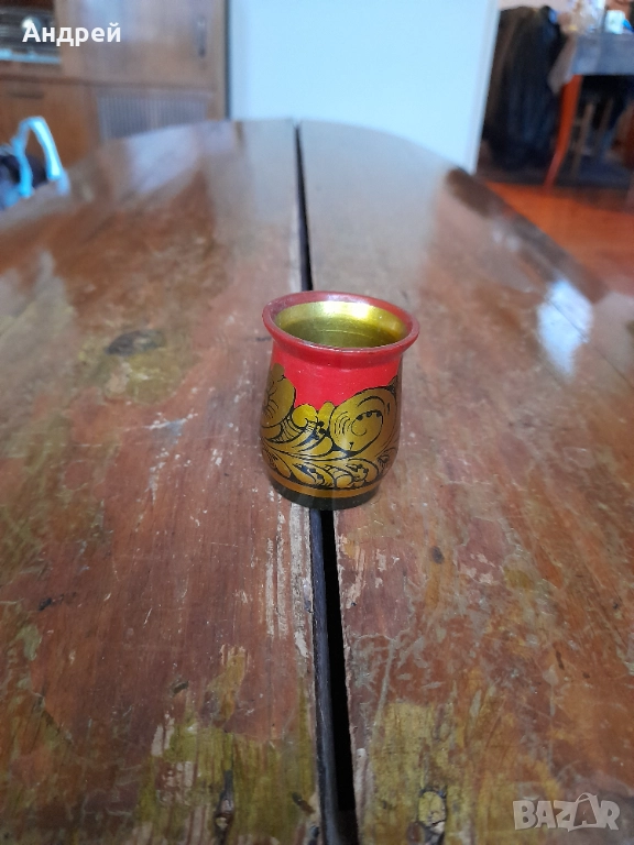 Стара Руска дървена чаша,хохлома #11, снимка 1