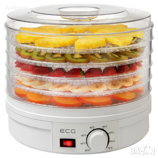 Уред за сушене на плодове ECG SO 375, 250W, Бял, снимка 1