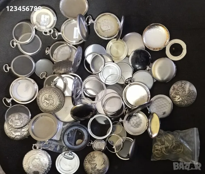 Джобни часовници на части капаци,корпуси,стъкла,гривни, снимка 1