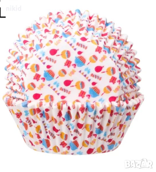50 бр хартиени капсули бели мини кексчета бонбонки кошнички за кексчета мъфини парти, снимка 1