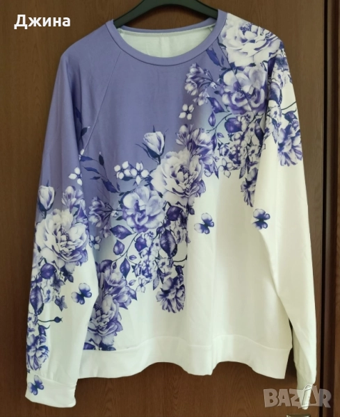 Дамска блуза с флорални мотиви, снимка 1
