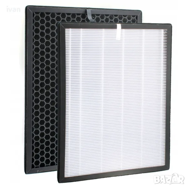 Комплект филтри за пречиствател на въздух FY1410 FY1413 , Съвместим с PHILIPS AC2729, Бял/Черен, снимка 1