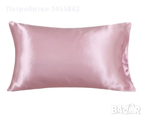 Розова, сатенена калъфка за възглавница, снимка 1