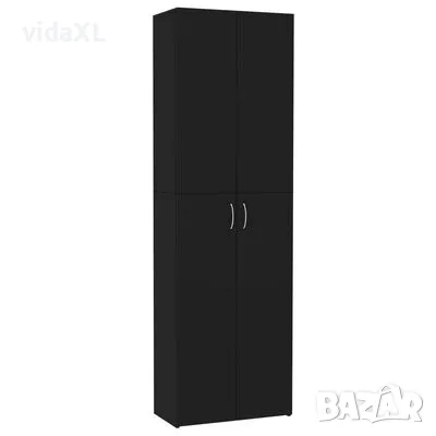 vidaXL Офис шкаф, черен, 60x32x190 см, инженерно дърво (SKU:800298), снимка 1