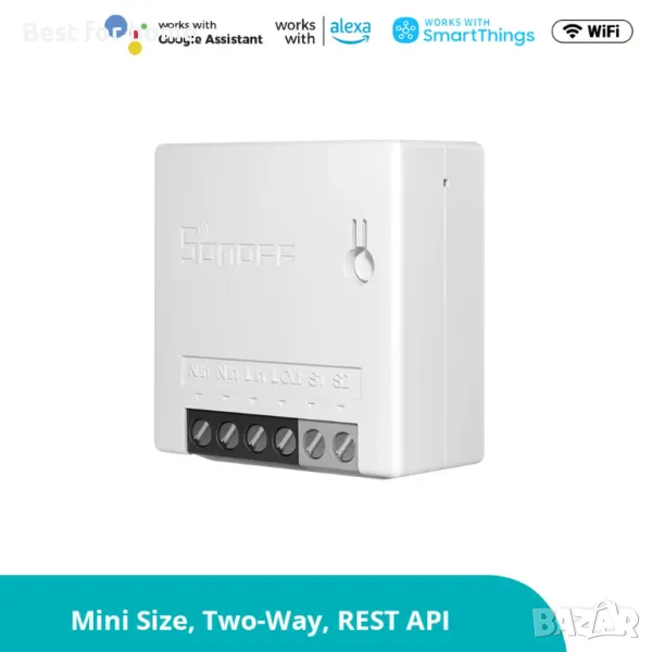 SONOFF MINIR2 WiFi DIY Двупосочен Интелигентен Превключвател, снимка 1