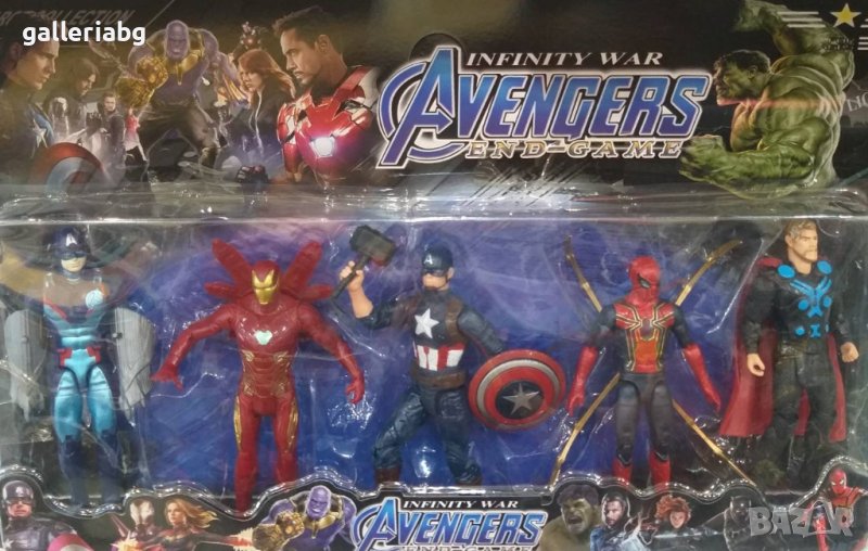 Комплект от 5 фигурки на Marvel (Спайдърмен, Тор, Железният човек, Капитан Америка), снимка 1