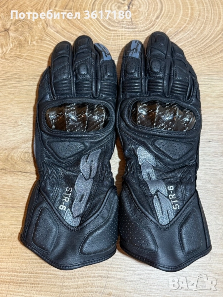 Кожени мото ръкавици SPIDI STR-6 Black, снимка 1