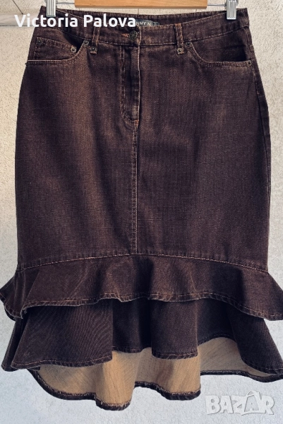 Дънкова пола ÄNNY N цвят кафе, снимка 1