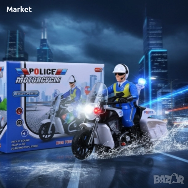 Полицейски мотор със светлини и звук – движение, екшън и усмивки, снимка 1