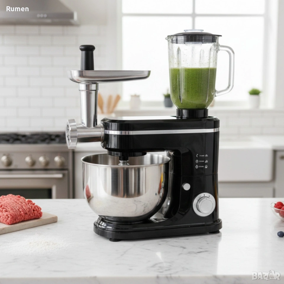 Кухненски робот Michelino 3в1: Планетарен миксер, блендер и месомелачка за лесно и бързо готвене, снимка 1