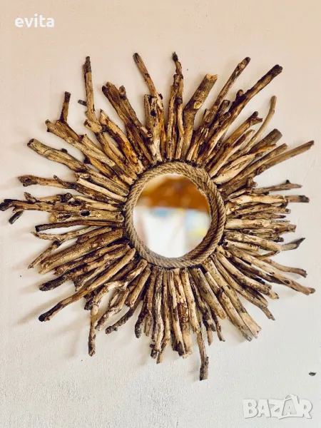 Плаващо огледало с дървени клонки. Ръчна изработка! , снимка 1