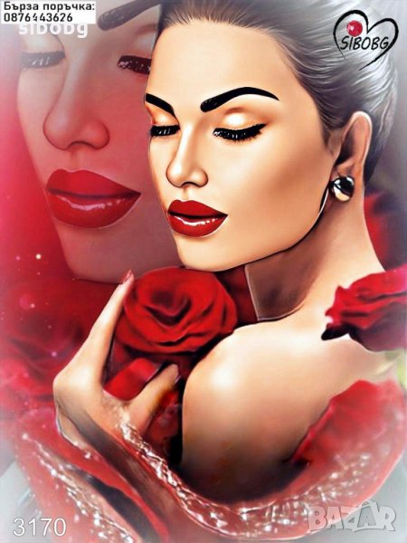 ДИАМАНТЕН ГОБЛЕН Красота в червено, снимка 1