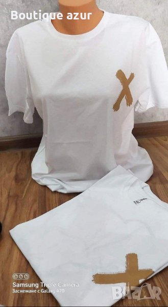 памучни дамски тениски с гумирано лого , снимка 1