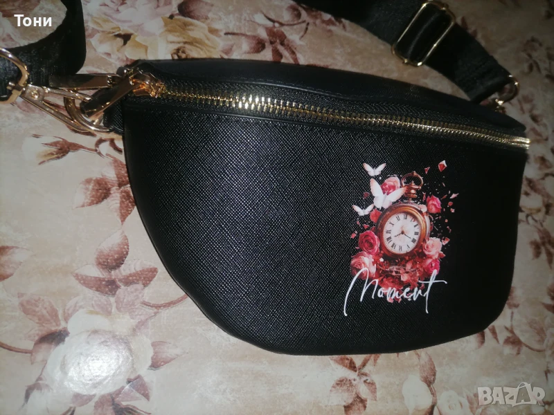 BagBase Оригинал Нова Кожена Дамска Чанта с Красив Принт , снимка 1