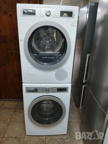Комплект пералня и сушилня с термопомпа Бош Bosch Home Profesional 8кг А+++ Made in Germany Гаранция, снимка 6 - Перални - 56230219