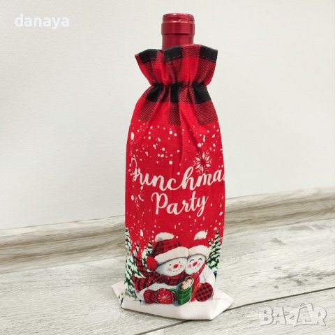 4166 Коледен калъф за бутилка Снежковци, снимка 5 - Декорация за дома - 42591813