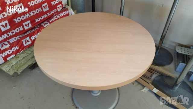 Маса кръгла ф-90см с метален крак, снимка 2 - Маси - 44606458