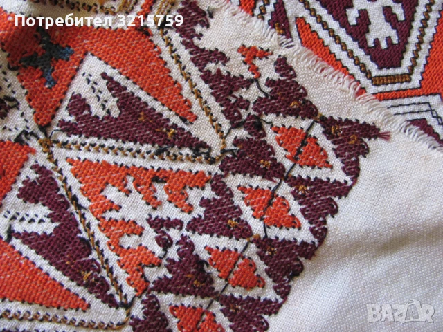 Ръчна бродерия за възглавница , фолк мотиви, снимка 5 - Антикварни и старинни предмети - 50929471