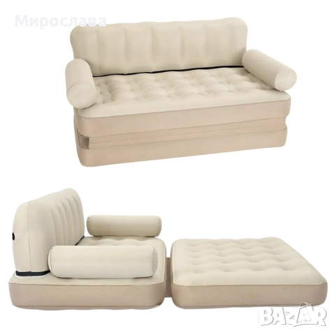 Разтегателен надуваем диван за спане с двоен надуваем матрак , снимка 2 - Дивани и мека мебел - 53066521