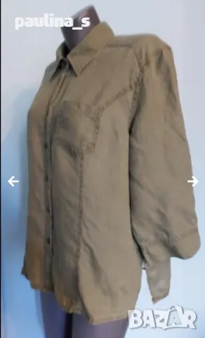 Два броя / кафява и зелена ленена риза "Cecil" / голям размер , снимка 11 - Ризи - 30377335