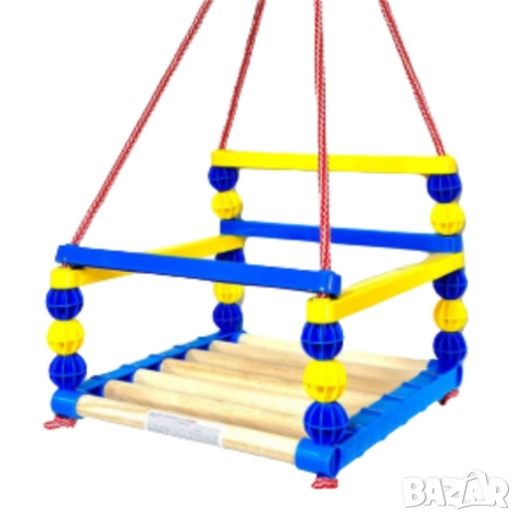 Дървена люлка – Класически модел с модерен цветен дизайн, снимка 6 - Други - 52093488