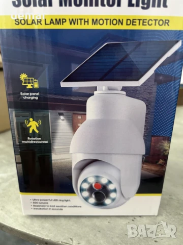 Vistrix соларна LED охранителна лампа и макетна CCTV камера с PIR сензор, IP65, снимка 7 - Соларни лампи - 50771004