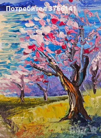 "Слънчева импресия" Картина 40х50 см, Маслена живопис с шпакла, снимка 2 - Картини - 53563137