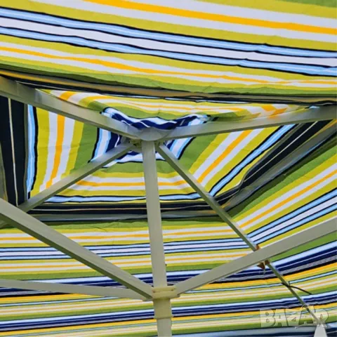 Квадратен градински чадър, многоцветен, 260x260 см, снимка 3 - Градински мебели, декорация  - 49465600