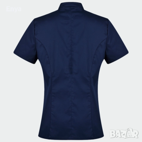 Дамска туника - тъмносиня - яка "столче", снимка 2 - Туники - 51892891