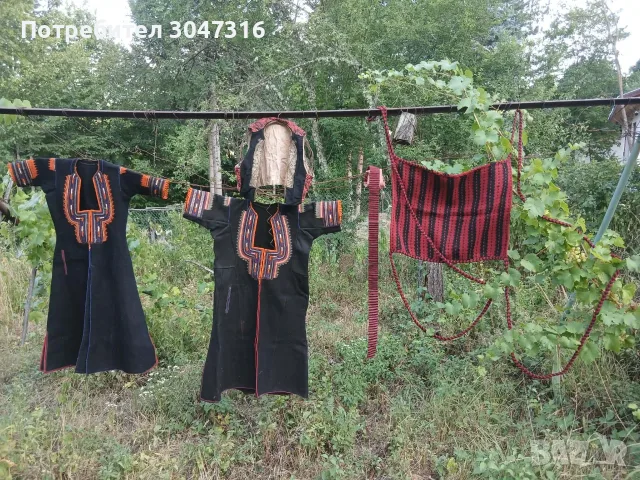 Автентични носии (Саи / Клашници) и рядка бебешка люлка (Цедилка) – Разлог/Пирин, 1890-1910 г., снимка 3 - Антикварни и старинни предмети - 56144164