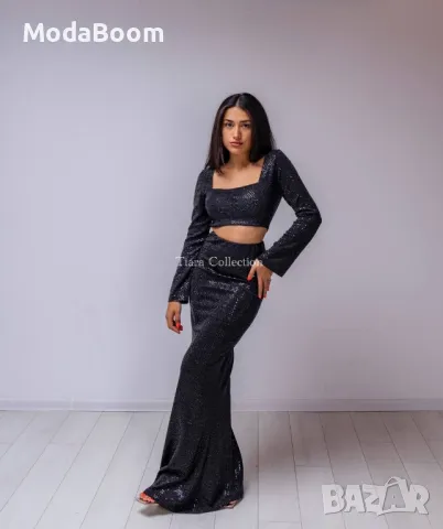 Черен стилен дамски комплект от две части , снимка 5 - Комплекти - 47971874