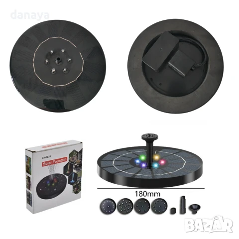 5977 Светещ соларен фонтан с лед светлини, снимка 9 - Градински мебели, декорация  - 50830460