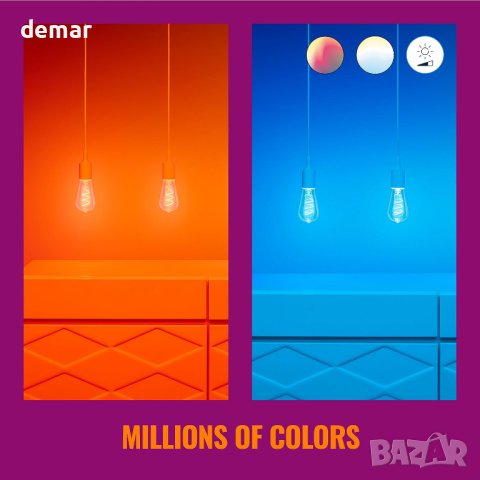 WiZ Color Smart Connected Vintage крушка с нажежаема жичка, снимка 4 - Крушки - 42074578