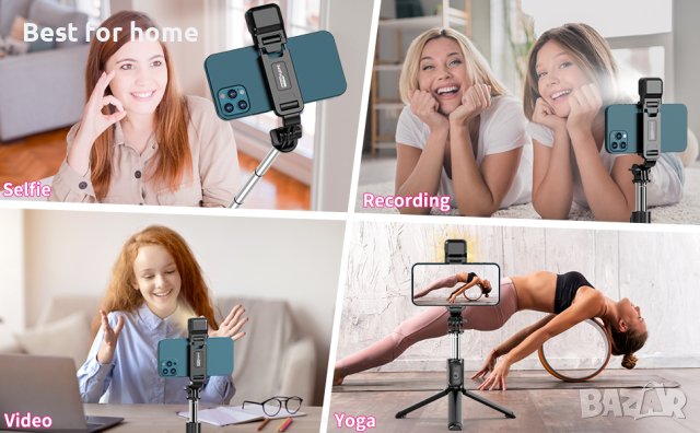 Трипод- селфи стик с акумулаторна лампа и дистанционно от Selfie Show 104 смт Selfie Show, снимка 10 - Чанти, стативи, аксесоари - 41831369