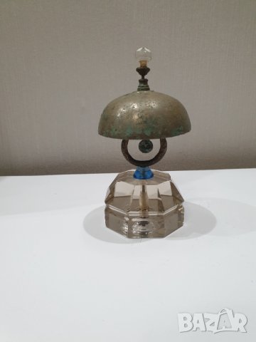 Стар хотелиерски звънец с кристална основа 20те години, снимка 5 - Антикварни и старинни предмети - 41211870