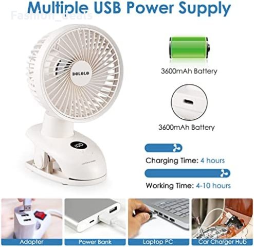 Нов Преносим вентилатор за дом, офис, пътуване къмпинг с USB, снимка 4 - Други стоки за дома - 40703490