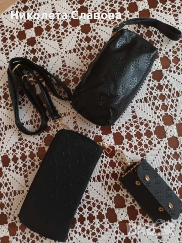 Комплект от 6 броя луксозни дамски чанти /Цвят: Черен;, снимка 12 - Чанти - 51527642