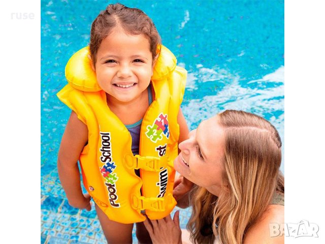 НОВИ! Детска надуваема жилетка Intex Pool School 18-30кг. 3-6г., снимка 3 - Водни спортове - 39882462