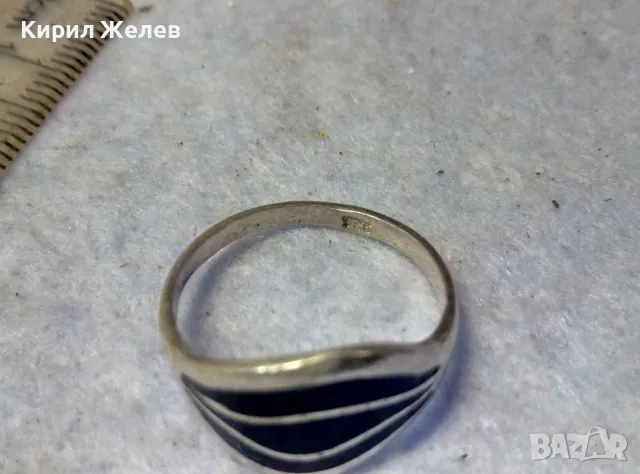 ЕЛЕГАНТЕН ЕМАЙЛИРАН СРЕБЪРЕН ВИНТИДЖ АРТ ПРЪСТЕН СРЕБРО 925 ПРОБА РЪЧНА РАБОТА 48262, снимка 7 - Пръстени - 49757798