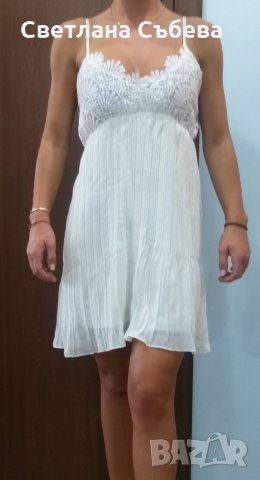 Бяла рокля , снимка 1 - Рокли - 34366229
