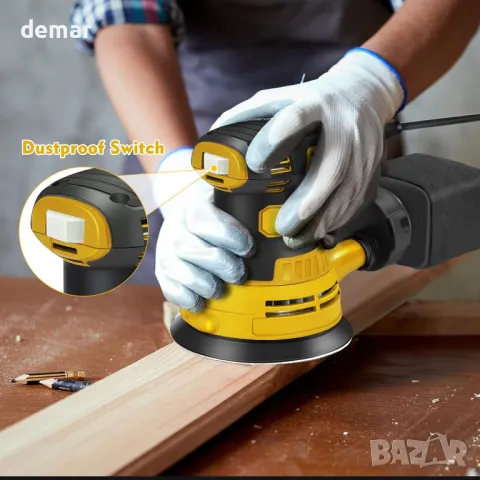 Електрическа орбитална шлайфмашина 200 W 12000 RPM 6 променливи скорости, ръчна, снимка 6 - Други инструменти - 47765385