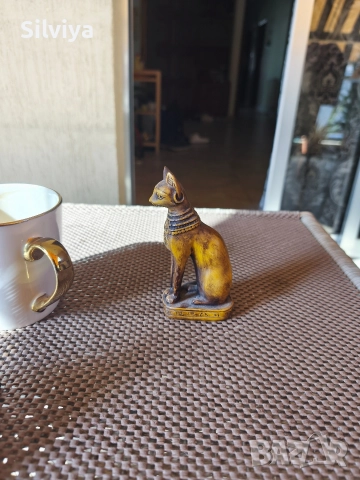 Египетска фигура котка(мау), снимка 3 - Антикварни и старинни предмети - 52594407