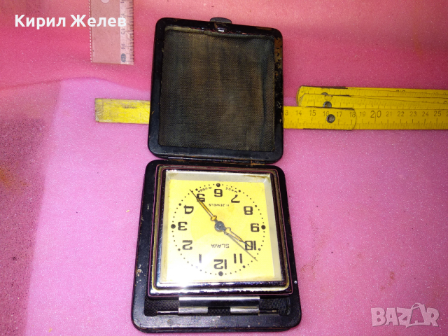 SLAVA MADE in USSR Стар КОЛЕКЦИОНЕРСКИ РУСКИ МЕХАНИЧЕН ТУРИСТИЧЕСКИ БУДИЛНИК СЛАВА СССР 43587, снимка 9 - Антикварни и старинни предмети - 44547295