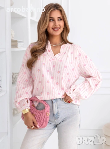 Дамска раирана муселинова риза Aubrianne, 4цвята , снимка 14 - Ризи - 53862421