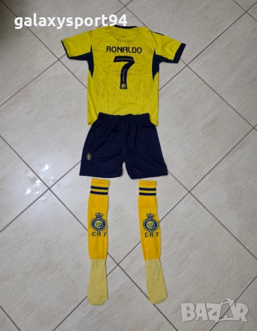 Детски Екип Роналдо Al NASSR 25/26 Жълт + Зимна шапка CR7 Ал Насър, снимка 3 - Футбол - 52418722