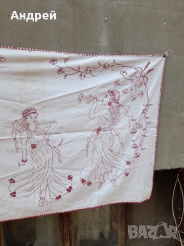 Старинен бродиран ковьор,покривка за стена #176, снимка 5 - Антикварни и старинни предмети - 41957785