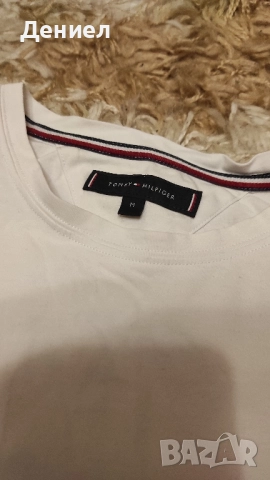 Оригинална Tommy Hilfiger - Мъжка тениска, Памук, БЯЛА, Бял, снимка 3 - Тениски - 52367154