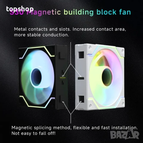 НОВИ - пакет 3 бр. jungle leopard JM s30 WH магнитна връзка, ARGB светлини 120 × 120 × 30 mm PWM., снимка 8 - Други - 50493017