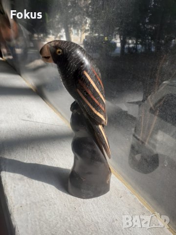 Страхотна фигура статуетка на папагал от рог, снимка 2 - Антикварни и старинни предмети - 41646617