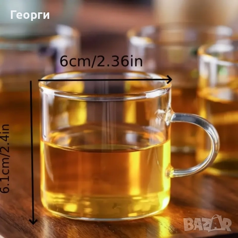 6 чаши от високо боросиликатно стъкло, снимка 4 - Чаши - 52071610